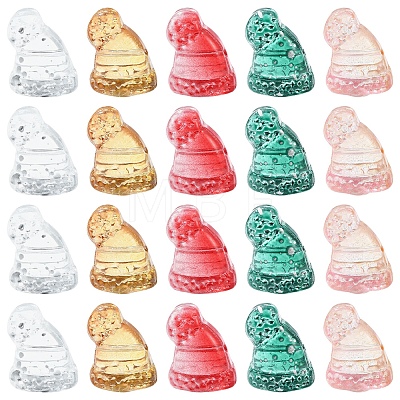 40Pcs Christmas Theme Transparent Glass Beads GLAA-FS0001-87B-1