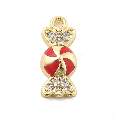 Brass Micro Pave Cubic Zirconia Pendants KK-L228-24G-1