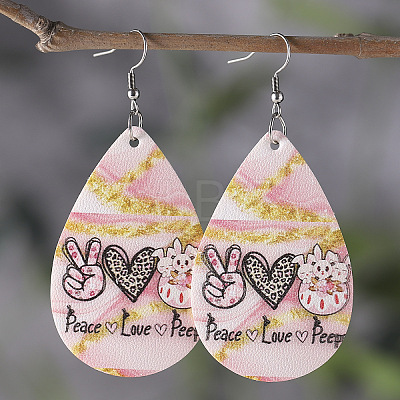 Imitation Leather Dangle Earrings FS-WGAAB7F-02-1