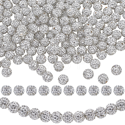 200Pcs Pave Disco Ball Beads RB-PA0001-11A-1