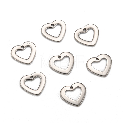 Tarnish Resistant Handmade Gifts Ideas for Valentines Day 201 Stainless Steel Open Heart Pendants STAS-Q057-1