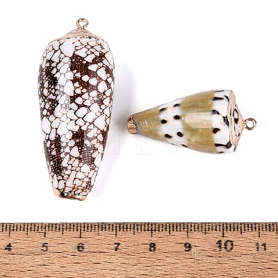 Electroplate Natural Spiral Shell Pendants SSHEL-Q100-31-02KCG-1