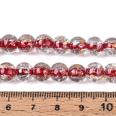 Crackle Transparent Glass Beads Strands GLAA-N030-8mm-01H-1