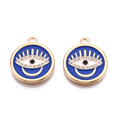 Rack Plating Alloy Enamel Pendants PALLOY-T077-215-1