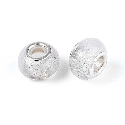 Transparent Resin Rondelle European Beads RESI-N044-02L-1