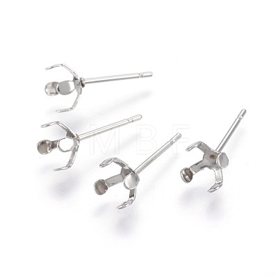 Tarnish Resistant 304 Stainless Steel Stud Earring Findings STAS-L219-03B-P-1