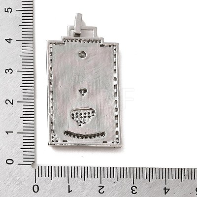 Brass Micro Pave Cubic Zirconia Pendants with Enamel KK-H458-01P-21-1
