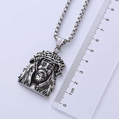 Cool Titanium Steel Old Man Pendant Necklaces for Hip-hop Style Elderly at Bars HC4975-1