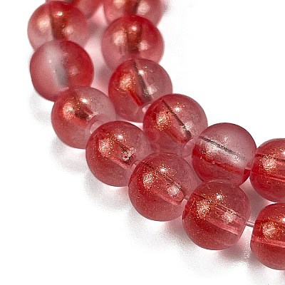 Frosted Transparent Glass Bead Strands GLAA-P065-6mm-06-1