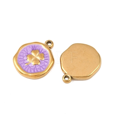 304 Stainless Steel Enamel Pendants STAS-P425-01G-11-1