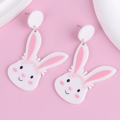 Easter Acrylic Glitter Powder Dangle Stud Earrings FS-WG58748-06-1