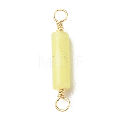 Natural Lemon Jade Connector Charms PALLOY-JF01454-08-1