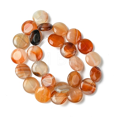 Flat Round Gemstone Natural Red Agate Stone Beads Strands G-S110-03-1