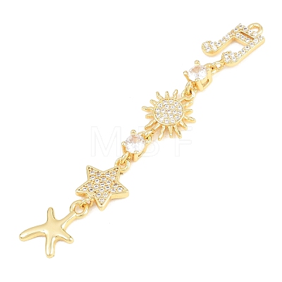 Brass Micro Pave Cubic Zirconia Big Pendants KK-A297-04C-G-1