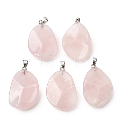 Natural Rose Quartz Pendants GG-K002-05K-1