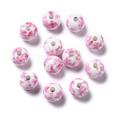 Handmade Printed Porcelain Beads PORC-Q201-8mm-3-1