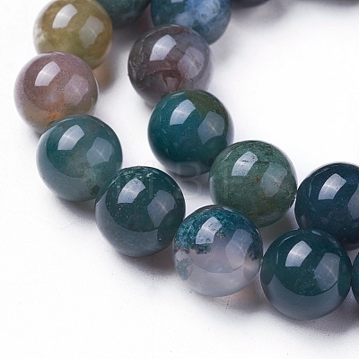 Natural Indian Agate Round Beads Strands G-N0120-06-8mm-1