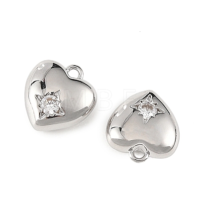SHEGRACE Valentine's Day Brass Micro Pave Clear Cubic Zirconia Charms XGRQ4N365-737P-1