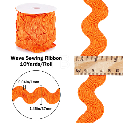Gorgecraft 10 Yards Polyester Wavy Fringe Trim Ribbon OCOR-GF0003-27B-1