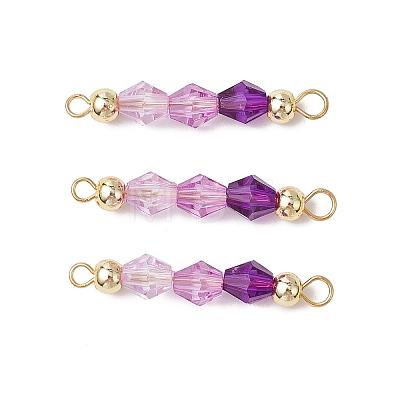 15Pcs 5 Colors Acrylic Bicone Beaded Connector Charms PALLOY-JF03476-1