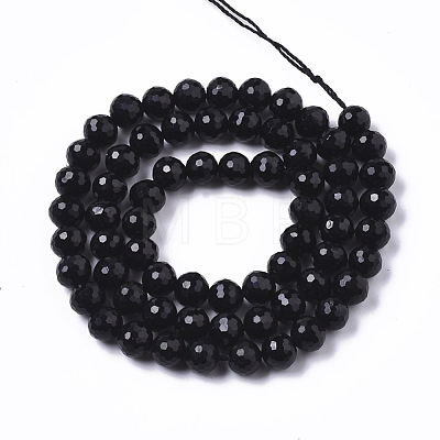 Natural Black Tourmaline Beads Strands G-R465-15-1