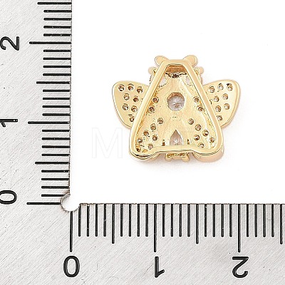 Brass Micro Pave Cubic Zirconia Slide Charms ZIRC-I068-22G-01-1