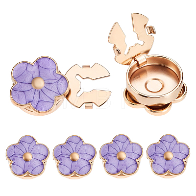 6Pcs Flower Alloy Cufflinks BUTT-ME0001-49-1