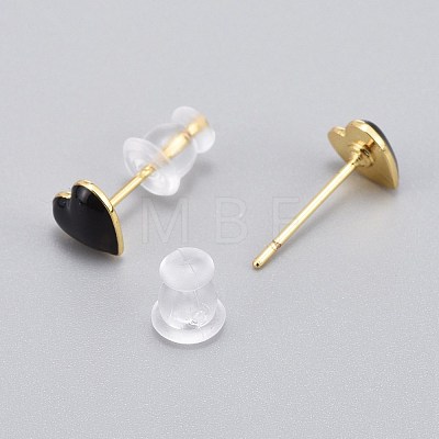 Brass Enamel Stud Earrings EJEW-L231-65-1