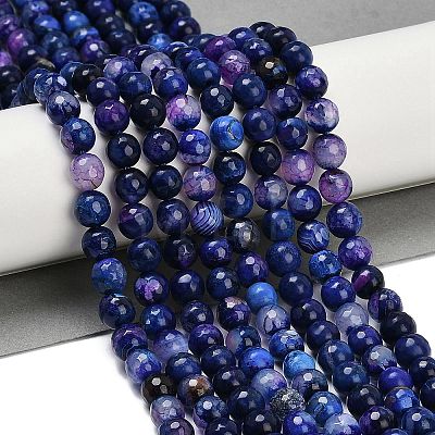 Natural Agate(Dyed & Heated) Beads Strands G-G079-A09-03-1