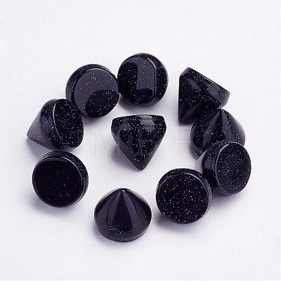 Synthetic Blue Goldstone Cabochons G-P287-B02-1