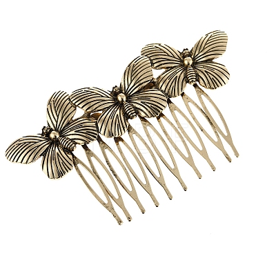 Butterfly Alloy Hair Combs PW-WGF37AD-03-1