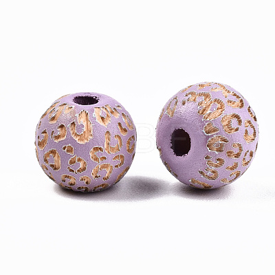 Painted Natural Wood Beads WOOD-T021-53A-07-1