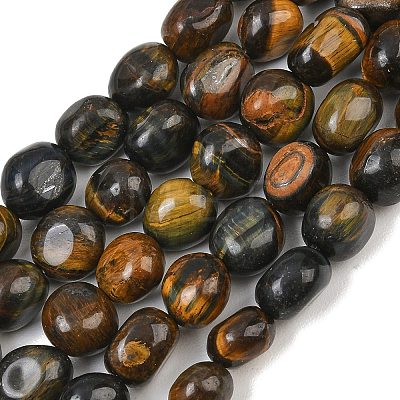 Dyed Natural Yellow Blue Tiger Eye Beads Strands GG-CBA787B-A25-1