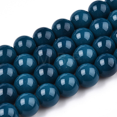 Opaque Solid Color Glass Beads Strands GLAA-T032-P10mm-14-1