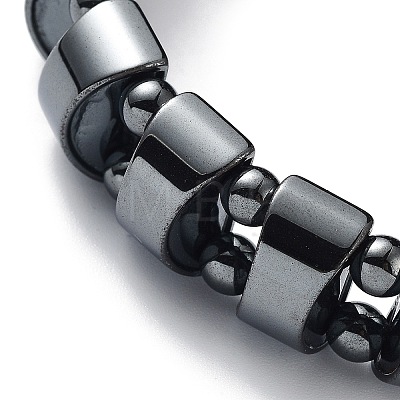 Non-Magnetic Synthetic Hematite Beaded Stretch Bracelets BJEW-H589-03-1