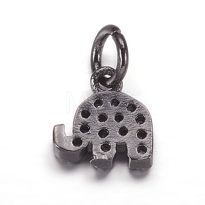 Brass Micro Pave Cubic Zirconia Pendants ZIRC-K070-42-1