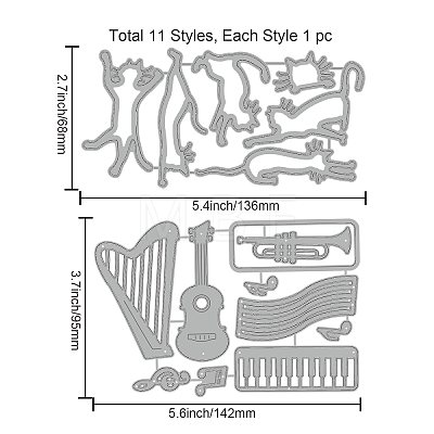 Carbon Steel Cutting Dies Stencils DIY-WH0309-1068-1