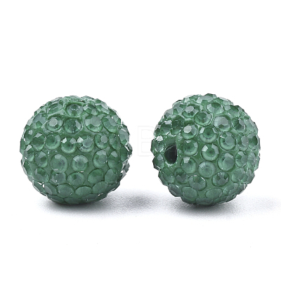 Handmade Polymer Clay Rhinestone Beads CLAY-T014-14mm-02-1