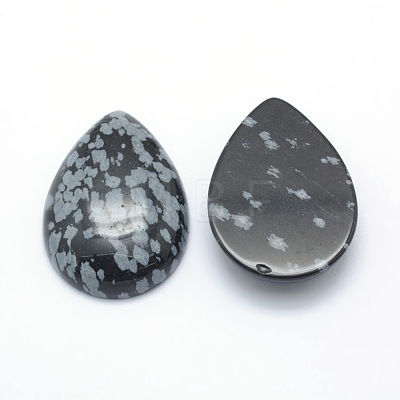 Natural Snowflake Obsidian Cabochons X-G-P393-G11-1
