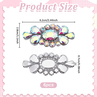 6Pcs Glass Rhinestone DIY-WR0001-11B-1