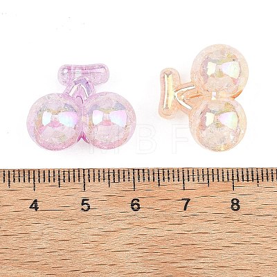 UV Plating Transparent Crackle Acrylic Beads MACR-K361-51-1