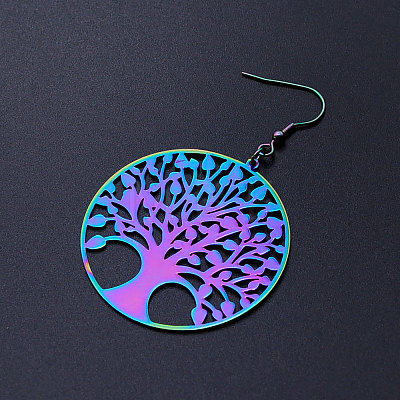201 Stainless Steel Dangle Earrings STAS-S105-JN418-1