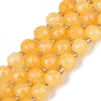 Ombre Effect Dyed Transparent Crackle Glass Beads Strands GLAA-Q111-8MM-07-1
