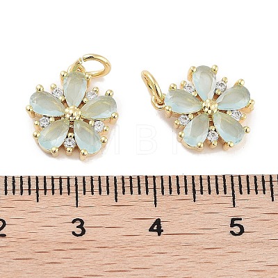 Brass Micro Pave Cubic Zirconia Charms KK-C051-01G-03-1