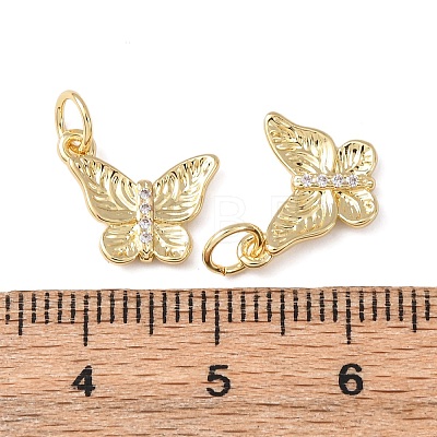 Brass Micro Pave Cubic Zirconia Pendants KK-C143-36B-G-1