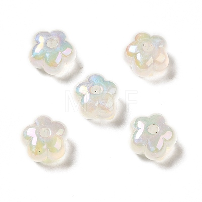 UV Plating Rainbow Iridescent Acrylic Beads PACR-M002-05-1