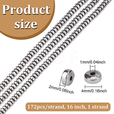 1 Strand Synthetic Non-Magnetic Hematite Beads Strands G-ME0001-39-1