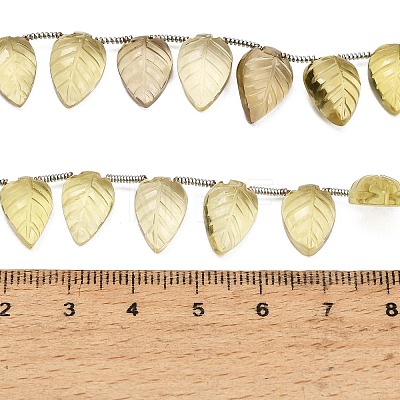 Natural Lemon Quartz(Heated) Carved Beads Strands GG-CBA0C95-E05-1