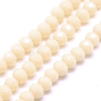 Imitation Jade Glass Faceted Rondelle Beads Strands X-GLAA-F001-6x4mm-14-1