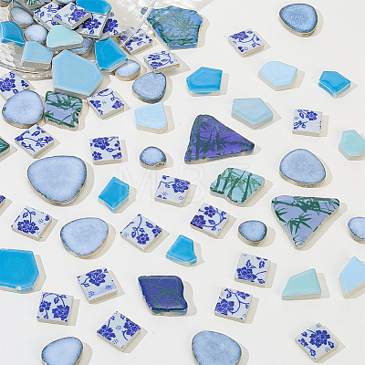 500G 4 Styles Mosaic Tiles Porcelain Cabochons DIY-SP0007-73-1